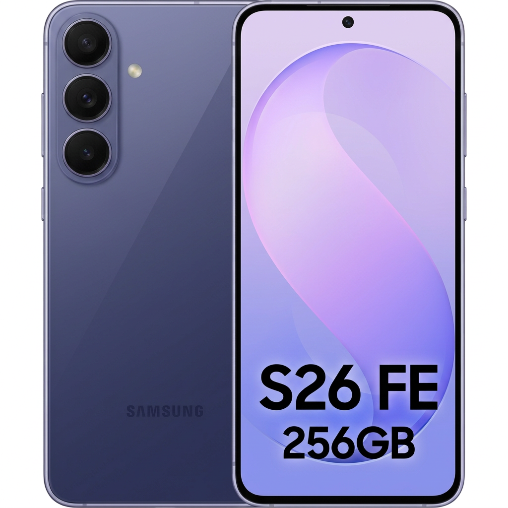 Samsung Galaxy S26 FE 256GB Blueberry, large front and back view