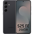 Samsung Galaxy S25 FE 256GB Jet Black, enlarged front and back view