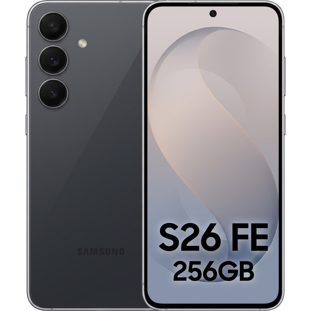 Samsung Galaxy S26 FE 256GB Graphite, large front and back view